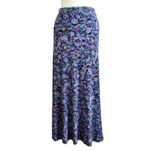 LULAROE Maxi Skirt Paisley & Feathers Womens Size XS